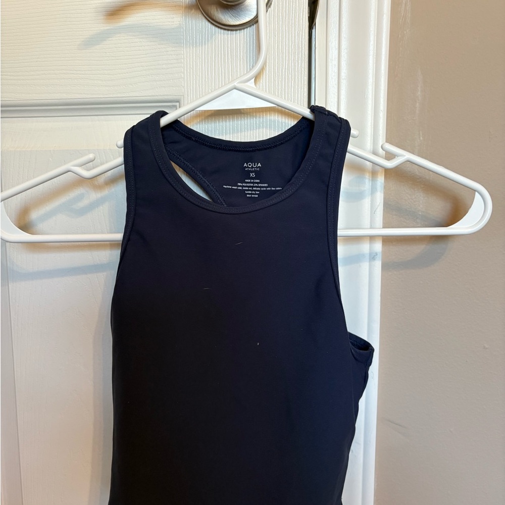 Aqua Black Fitted Tank Top